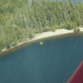The DHC-2 sunk while taxiing at Crawfish Lake.  We flew over to assess the situation.